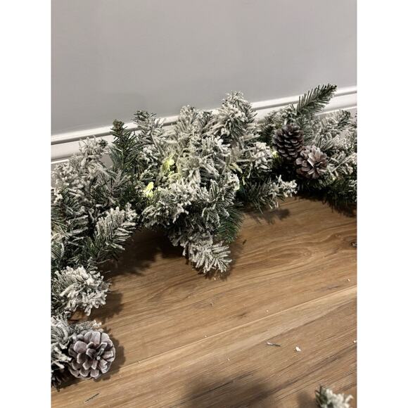 Kohl’s 6’ Snow Flocked Garland LED Lights w/Timer Christmas Decor Tested & Works - Picture 9 of 14